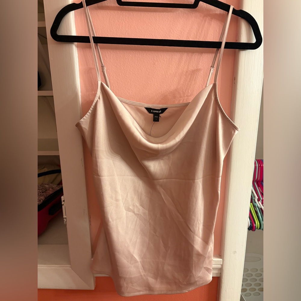 🩷 NWT Express Women's Light Pink Cowl Neck Camisole